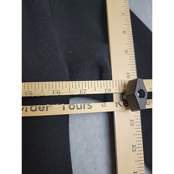 Eileen Fisher Open Cardigan S Black Wool Kniy Lightweight Asymmetrical Preppy - Picture 8 of 12